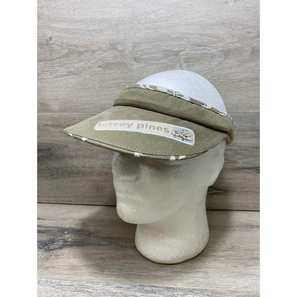 Torrey Pines Golf Visor Tan Hawaiian Print Adjustable Legendary Headwear